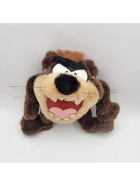 Looney Tunes Tazmanian Devil TAZ 8" Plush Stiff Stuffed Animal Vintage 1998 ACE